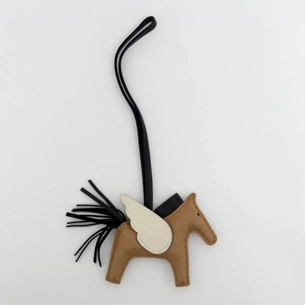 Hermes Pegase Pegasus PM Sesame Black Nata Anyo-milo Bag Charm - Picture 2 of 10